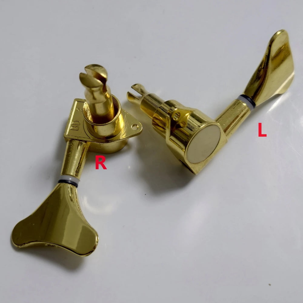 Gold Closed Electric Bass Tuning Pegs Left & Right Tuners Set for 3L 3R/2L 3R/3L 2R/2L 2R String Configuration Bass Guitar