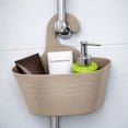 thumbnail image 2 of Taupe Hanging Shower Caddy Organizer Plastic Basket, 2 of 6