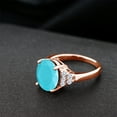thumbnail image 4 of Gem Stone King 3.38 Ct Green Turquoise E-F Lab Grown Diamond 18K Rose Gold Plated Silver Ring (Size 7), 4 of 4
