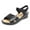 Black, variant on Xfvqtps Womens Wedge Sandals Classic Hollow out Open Toes Ankle Hook and Loop Strap Leather Soft Sole Non Slip Lightweight Comfortable Breathable Summer Sandals Black