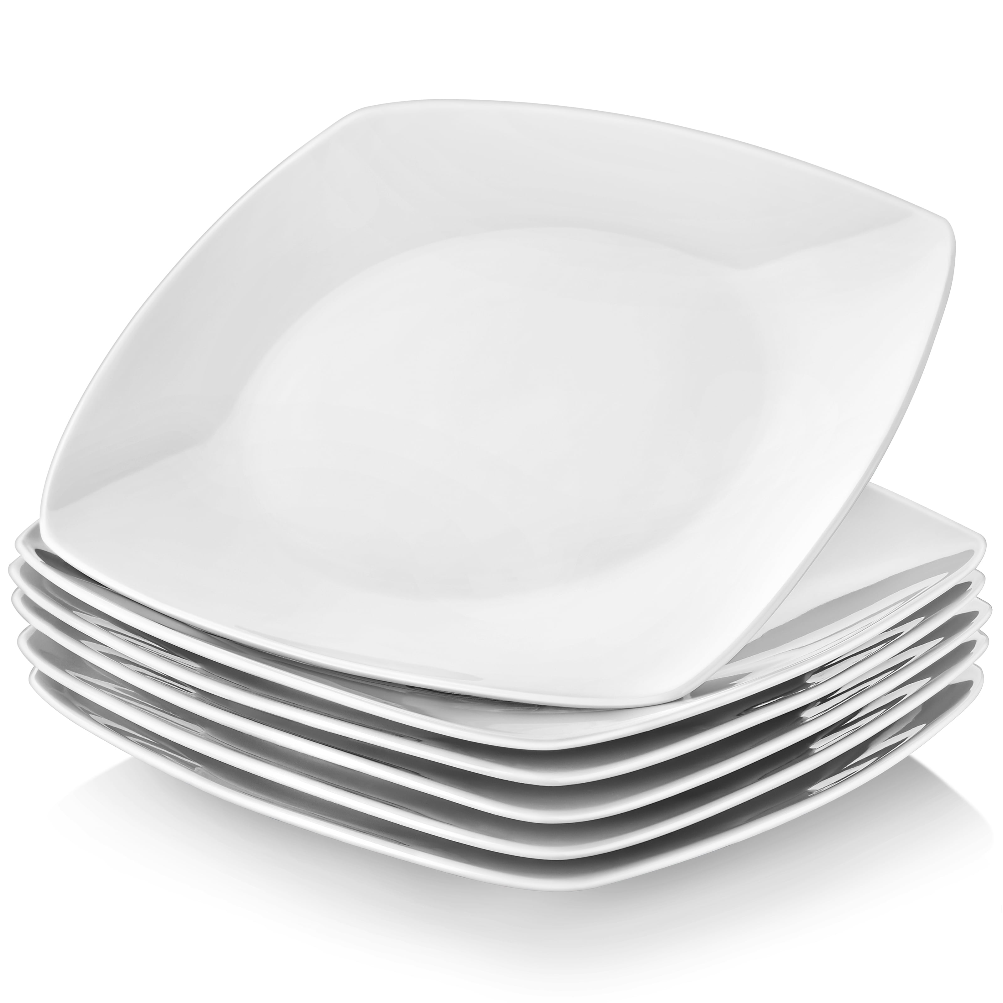 White Home Essentials 15281 Fiddle and Fern Appetizer Plates 5-inch Square Set of 4 
