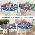 thumbnail image 7 of Rainbow Tie Dye Mandala Pattern Round Fitted Tablecloth with Elastic Edge,Dining Table Cover Waterproof,Outdoor Round Tablecloth for Camping,Dining,Indoor and Outdoor, 7 of 7