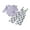 Purple, variant on BemeyourBBs Baby Girls Clothing Set Long Sleeve Ribbed Romper with Print Overalls