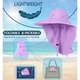 thumbnail image 4 of UPF 50+ Sun Protection Hat for Women's Female Adult UV Solar Protection Wide Brim Outdoor Beach Fishing Bucket Bonnie Cap Visor with Neck Flap Breathable Mesh Lightweight Foldable Windproof A Lavender, 4 of 5
