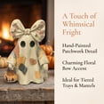 thumbnail image 5 of Lighted Vintage Patchwork Ghost, Light Up Ghost with Pumpkin Lantern Halloween Decor, 2027 Vintage Halloween Patchwork Ghosts Lamp, Rustic Fall Figurine Decoration for Mantel Shelf Entryway Porch, 5 of 7
