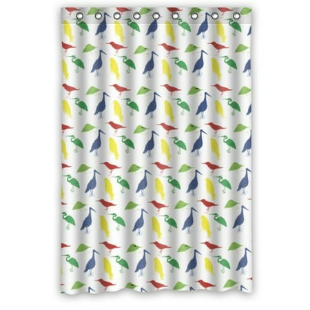 Bold Curtain Fabric HelloDecor Bold Coloration Birds Swan Leaves Shower Curtain Polyester Fabric Bathroom Decorative Curtain Size 48x72 Inches ()