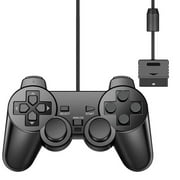 RetroFam 2 Pack Wired Controller Compatible for PlayStation 2 PS2 Game Console, Black