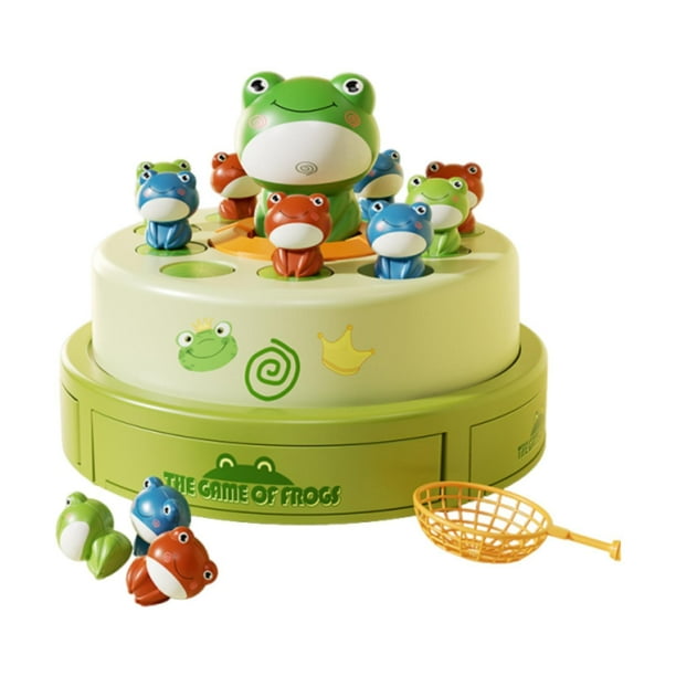 Frog Out Toys Juego de rana, juguete encantador, juego de pesca, juegos de mesa para fiesta en casa, niños y niñas de 3 años