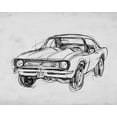 thumbnail image 2 of Warren, Annie 32x26 Black Ornate Wood Framed with Double Matting Museum Art Print Titled - Classic Car Sketch III, 2 of 4