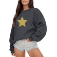 thumbnail image 1 of Gibobby Sudaderas Navideñas para Mujeres Sudadera con capucha de manga larga con estampado de oro de imitación para mujer(Gris,CH), 1 of 4