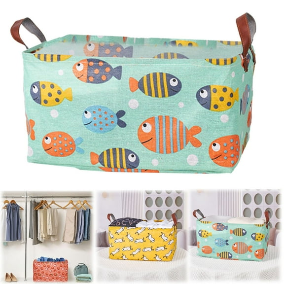 Textile Storage for Home Cotton, Home Textile Storage 1 Folding Large-Capacity Clothes Storage Box (Multi-color-A)