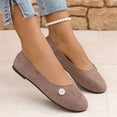 thumbnail image 5 of IEMIEMIEM Women's Slip On Flats Square Toe Fashion Casual Leather Chunky Low Heels Ballet Flats Wide Comfortable Walking Shoes Slip-On Loafers Dress Shoes Gray 8.5 Wide, 5 of 9