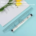 thumbnail image 3 of Youkk Rolling Parallel Ruler Universal Angle Parallels Scroll Lightweight Drawing Measuring Protractor Circular Template 30cm 1Set, 3 of 6