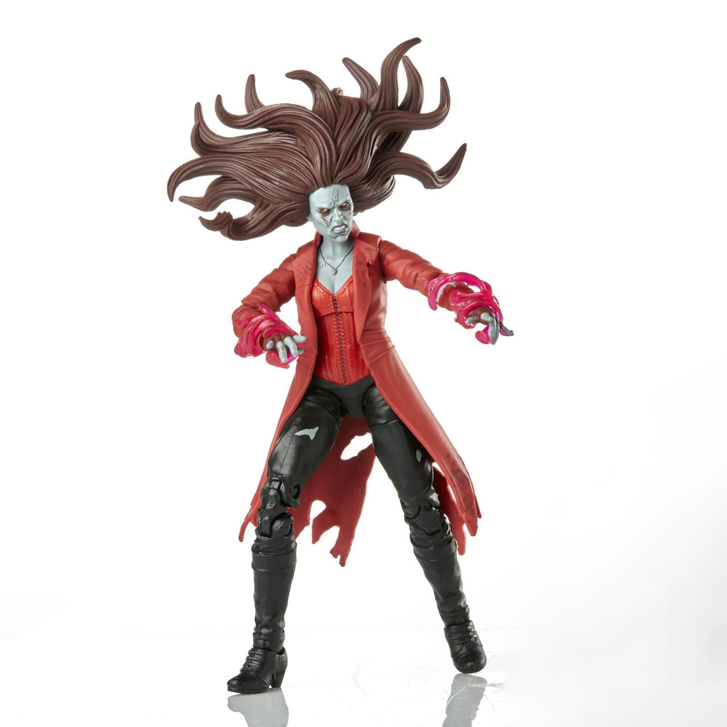 Marvel Legends Series, série What If, figurine de collection Zombie Scarlet Witch de 15 cm MCU Disney+, 2 accessoires et 1 pièce Build-a-Figure