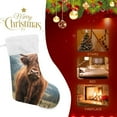 thumbnail image 4 of Coolnut Highland Cow Christmas Stockings, 17.7 Inch Large Xmas Stocking Fireplace Hanging Stocking Socks - 1 Pack Holiday Gift Decor, 4 of 7