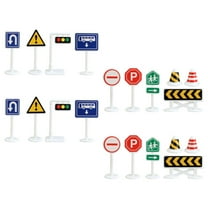 LEORX 20Pcs Kids Traffic Road Signs Assorted Color Traffic Knowledge Teaching for DIY Model