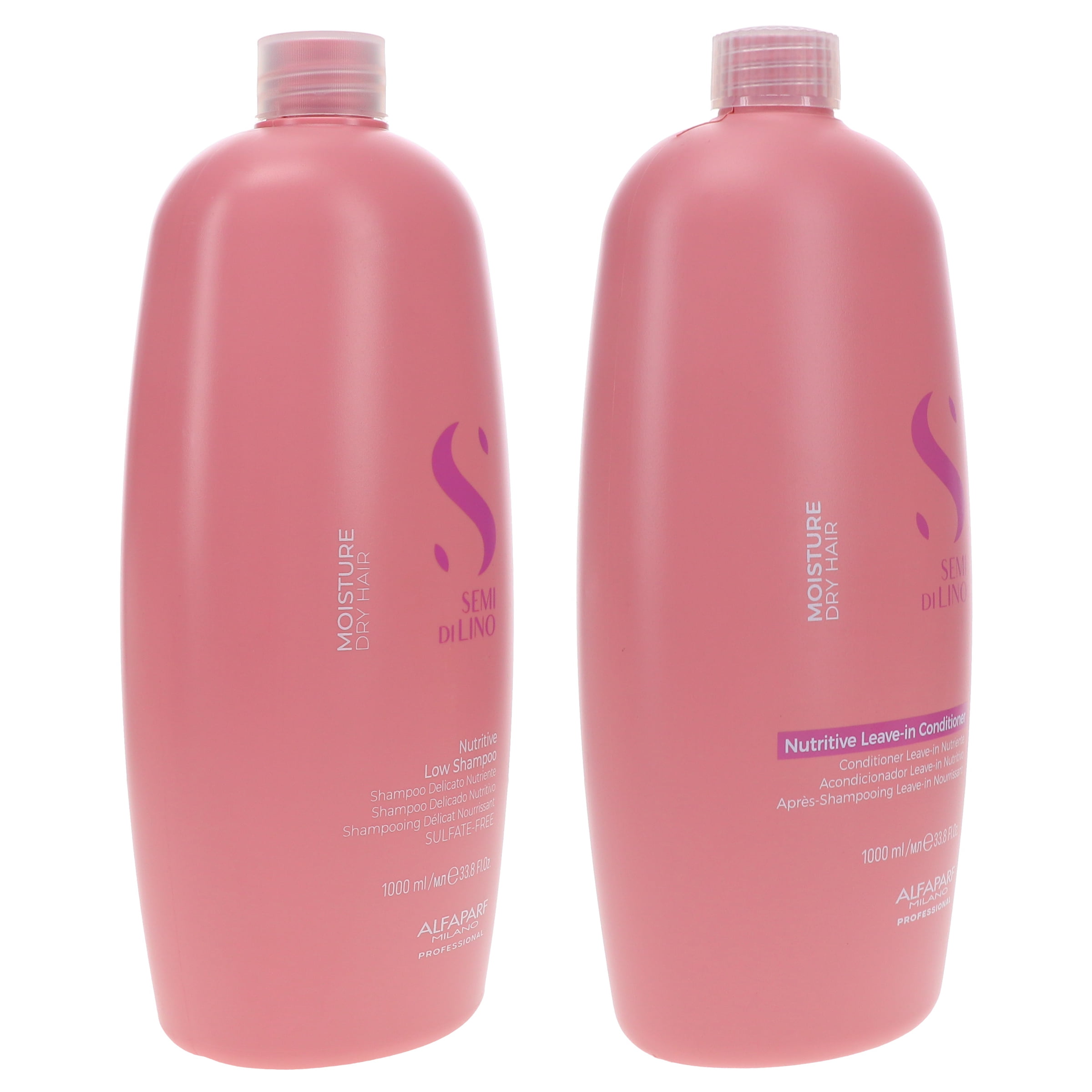 Alfaparf Milano Semi Di Lino Moisture Nutritive Low Shampoo 33.8 oz & Leave-in Conditioner 33.8 oz Combo Pack