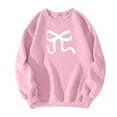 thumbnail image 5 of Resicozy Womens Crewneck Sweatshirts Fashion Oversized Pullover Sweaters Fall Winter Cute Bow Tops Clothes 2025 Pink 2XL, 5 of 5