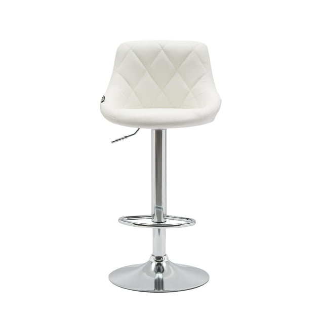 Banco Alto Respaldo Barra Desayunador Cocina Giratorio Blanco EKE Life Home 8130
