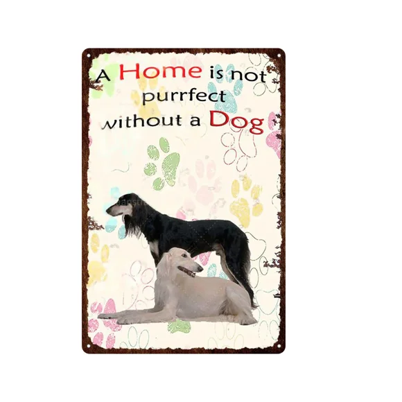 Metal Plate Animal Cute Bulldog Poster Vintage Tin Plate Wall Decor Poster Pet Dog Garden Bar Home Decoration Iron Painting