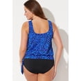 thumbnail image 3 of Swimsuits For All Women's Plus Size Side Tie Blouson Tankini Set, 3 of 5
