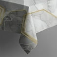 thumbnail image 4 of Gray Marble Gold Hexagon Pattern Rectangle Tablecloth 60"x120",Waterproof Polyester Rectangle Table Cloth, Wipeable Spillproof Polyester Tablecloth for Dining, Camping, Indoor and Outdoor, 4 of 6