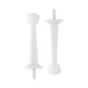 Hyper Tough New Screw-in Solid Doorstop, White, 2 Pack, 0.984 X 0.984 X 3.63 inch