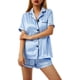 thumbnail image 5 of Txlixc Traje de pijama casual para mujeres, blusa de manga corta con solapa Txlixc moda, 5 of 9