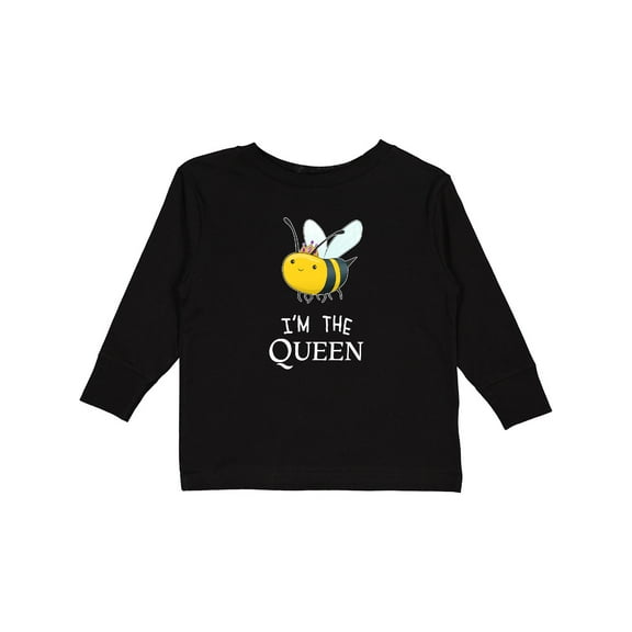 Inktastic I'm the Queen- cute queen bee Boys or Girls Long Sleeve Toddler T-Shirt