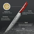 thumbnail image 4 of TURWHO 8inch Slicing Knife 67-Layer Japanese VG10 Damascus Steel Kitchen Meat Vegetables Fruits Slicer Chef's Slicing Knife WIth Red G10 Handle, 4 of 8