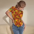 thumbnail image 3 of Sigee Vintage maple leaf autumn for Bodysuits for Womens Round Neck Short Sleeves Onesie Womens Jumpsuits-Medium, 3 of 7