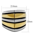 thumbnail image 2 of Luxe Jewelry Designs Two Tone Gold IP Stainless Steel Women's Ring with Black Jet Epoxy - Size 7, 2 of 4