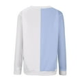 thumbnail image 4 of Bcresic Women's Crewneck Sweatshirt Color Block Pullover Tops Ribbed Sweatshirts Casual Dropped Shoulder Long Sleeve Jumper Fall Fashion Clothes,A08-Light Blue,Medium, 4 of 5