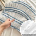 thumbnail image 4 of King Size Fitted Sheet Set - Blue Stripes 3 Piece Bedding Sets 16" Deep Pocket Fitted Sheet with 2 Pillowcases, Vintage Vertical Lines Farmhouse Beige Brushed Microfiber Hotel Luxury Bed Sheets, 4 of 9