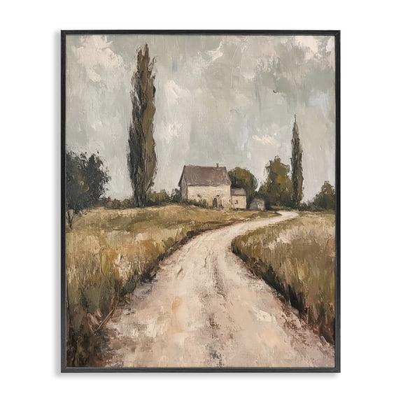 Stupell Industries Painterly Quiet Country Landscape & Nature Painting Black Framed Art Print Wall Art, 11 x 14