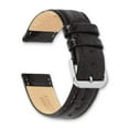 thumbnail image 3 of 20mm Extralong Blk Alligator Grain Slvr-tone Bkle Watch Band, 3 of 4