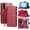 Red, variant on TJS Wallet Case for Samsung Galaxy S26 FE, Luxury Wallet Card ID Zipper Money Holder Cover (Purple)