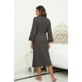 thumbnail image 2 of HEARTNICE Womens Cotton Robe, Soft Long Bathrobe Spa Knit Lightweight Loungewear,(Dark Grey mel,M), 2 of 5