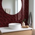 12 Sheet Set Tiles Wall Stickers Red Kitchen Backsplash Decals 12