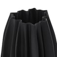 thumbnail image 4 of DecMode 14" Abstract Dimensional Wavy Ribbed Black Ceramic Vase with Floral Shaped Rim, 4 of 9