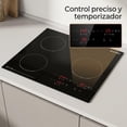 thumbnail image 2 of Cocina de Inducción de 3 Quemadores 2000W, Placa Eléctrica Empotrable con Función Boost, 10 Niveles 60°C-240°C, 2 of 8
