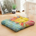 thumbnail image 7 of Boho Meditation Cushion, Dutch Velvet Floor Pillow, Meditation Pillows for Sitting, Square Yoga Cushion for Home and Outdoor, 22'' x 22'', 7 of 7