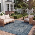 thumbnail image 4 of SAFAVIEH Courtyard Aditya Medallion Indoor/Outdoor Area Rug, Navy/Grey, 8' x 11', 4 of 13