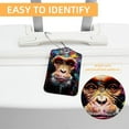 thumbnail image 3 of Monkey Square PU Leather Luggage Tags, 2 Pack, with Privacy Cover and Stainless Steel Ring - Suitable for Travel, Backpack, Handbag - Bag Tags, Handbag Tags, 3 of 7