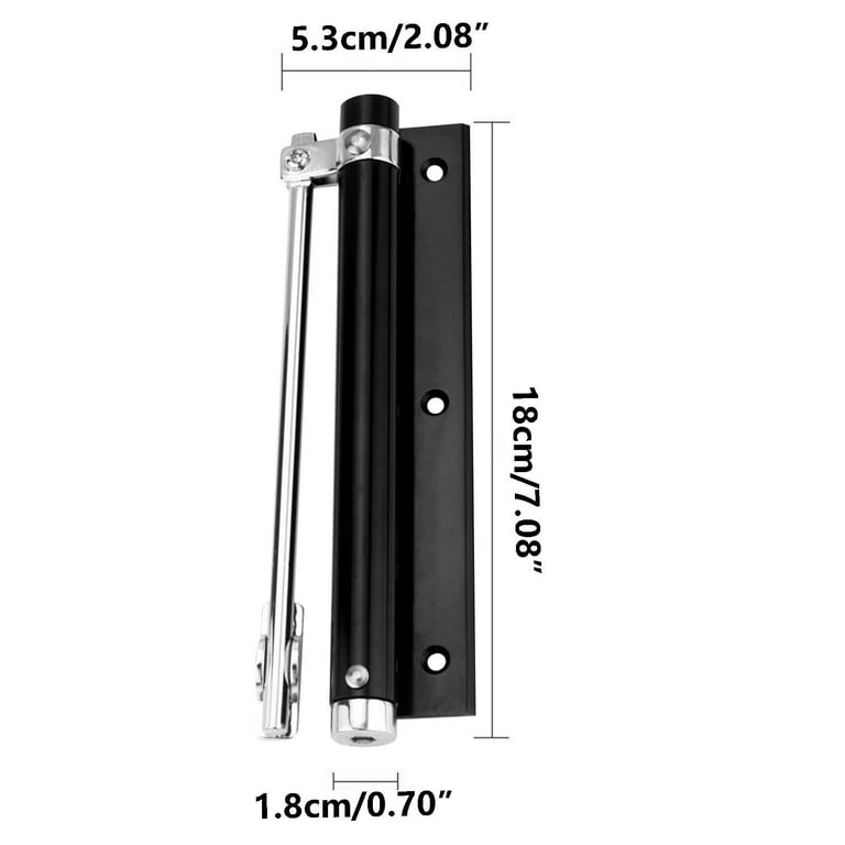 Adjustable Automatic Door Closer – Spring Safety Hinge For Self-Closing Doors, Black Zinc Alloy, Holds Up To 150 Lbs, Residential & Commercial