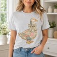 thumbnail image 2 of Patchwork Goose Graphic T-Shirt, Floral Cottagecore Unisex Tee, 2 of 9