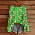 thumbnail image 3 of Wutalume Women's Fashion Long Sleeve Christmas Snowman Snowflake Print Cardigan Jacket, Holiday Themed Open Front Sweater, Cozy Layer for Festive Occasions,Army Green L, 3 of 5