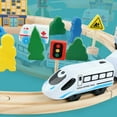 thumbnail image 2 of Remote Electric Small Locomotive Wooden Railway Train Educational Rail Train, 2 of 5