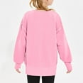 thumbnail image 2 of Hicidod Girls Sweatshirt Long Sleeve Crewneck Cute Pullover Tops Fashion Solid Color Loose Lightweight Kids Sweatshirts, 2 of 6