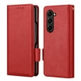 thumbnail image 4 of Elegant Choise Leather Case with Wallet Credit Card Holder for Samsung Galaxy Z Fold 5 5G Phone Cover, Red, 4 of 14